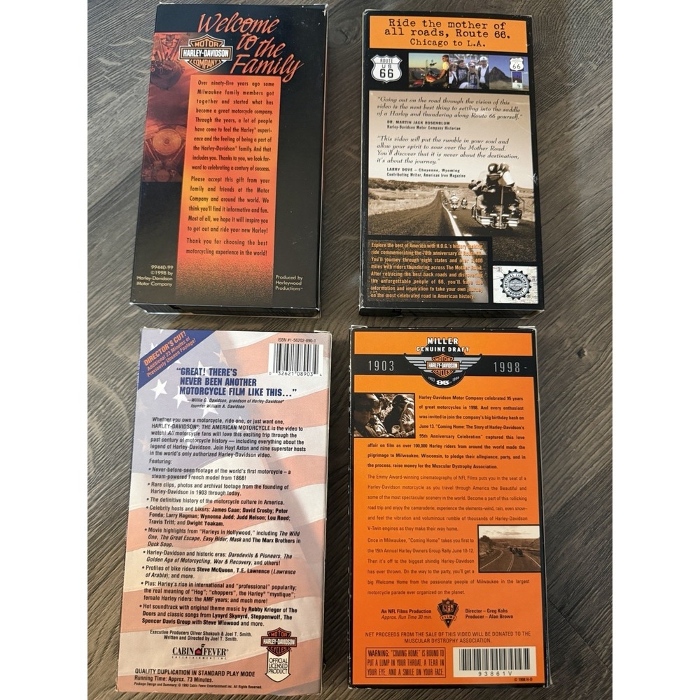 Lot Of 4 VHS Motor Harley-Davidson Movies - Picture 2 of 2